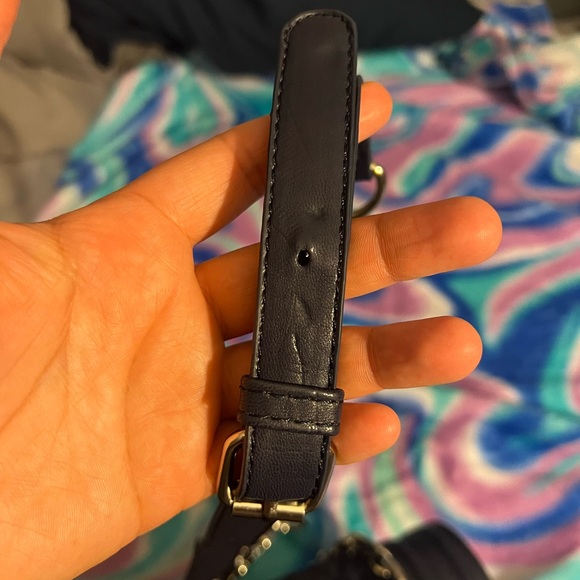 Badgley Mischka Denim Quilted Crossbody Bag (Blue Pearls) - Picture 6 of 8